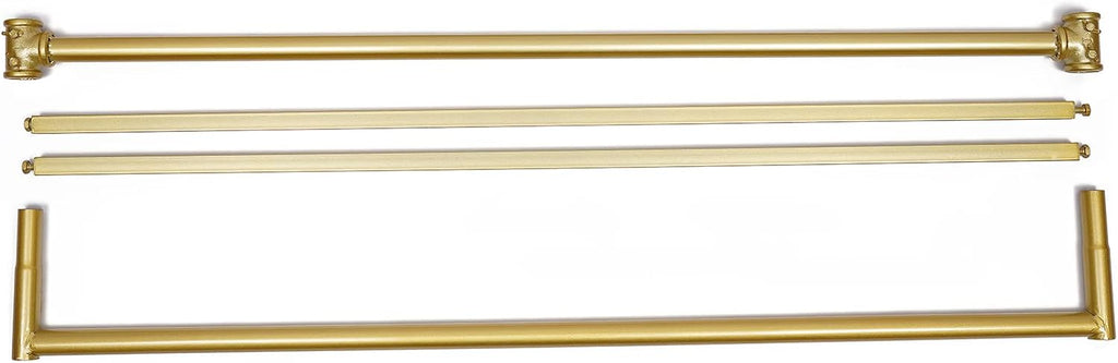 47.2x15.7x62.9 Inch Portable Iron Durable 2 Tier Clothes Rack, Heavy Duty Portable Closet, Retro Freestanding Gold Garment Rack For Hanging Shirts Coats Suits Pants Gold