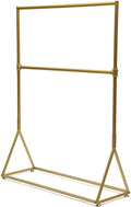 Portable Iron Durable 2 Tier Clothes Rack Retro Freestanding Gold Garment Rack For Hanging Shirts Coats Suits Pants 47.2x15.7x62.9 Inch Gold