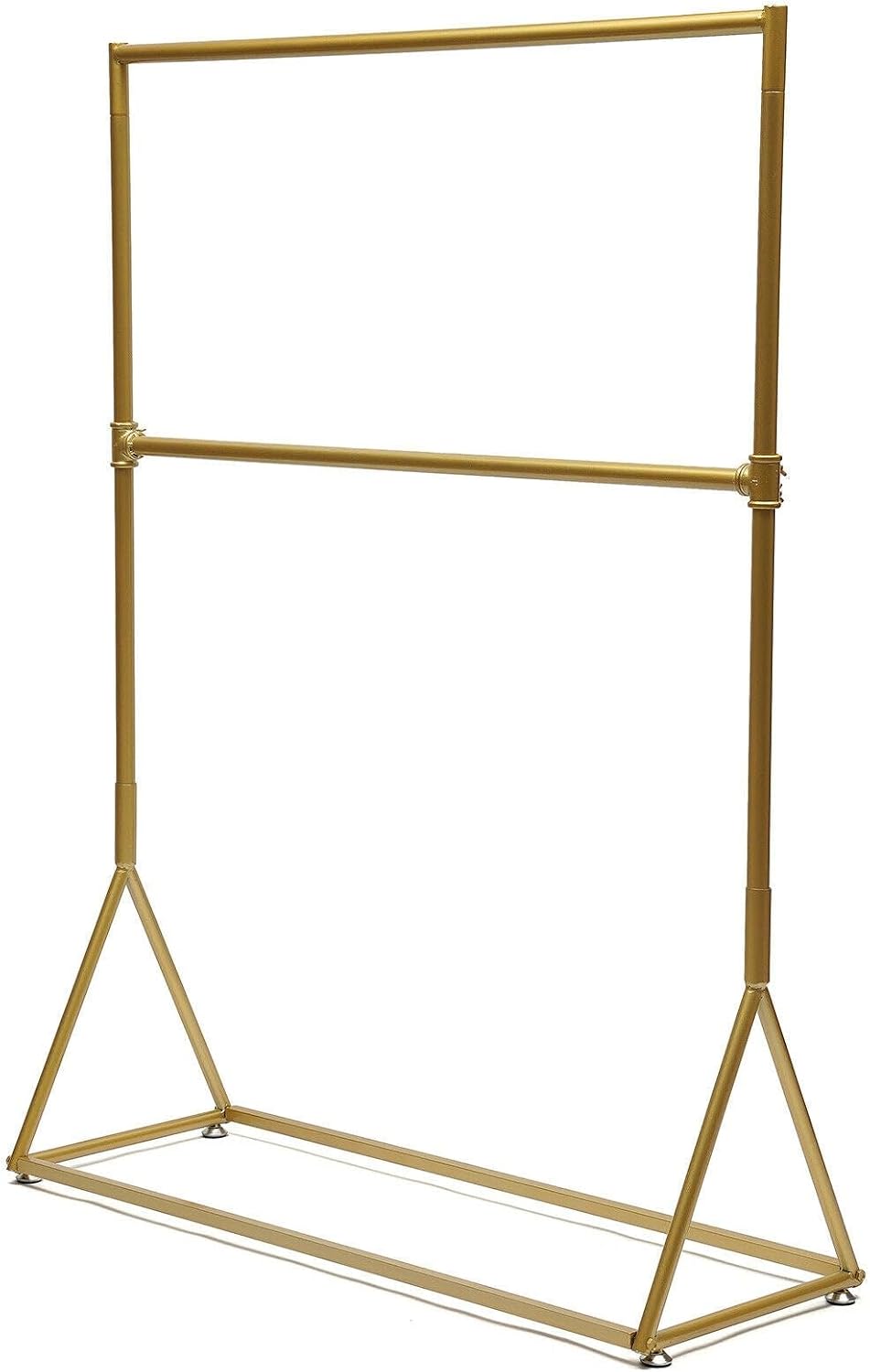 Portable Iron Durable 2 Tier Clothes Rack Retro Freestanding Gold Garment Rack For Hanging Shirts Coats Suits Pants 47.2x15.7x62.9 Inch Gold