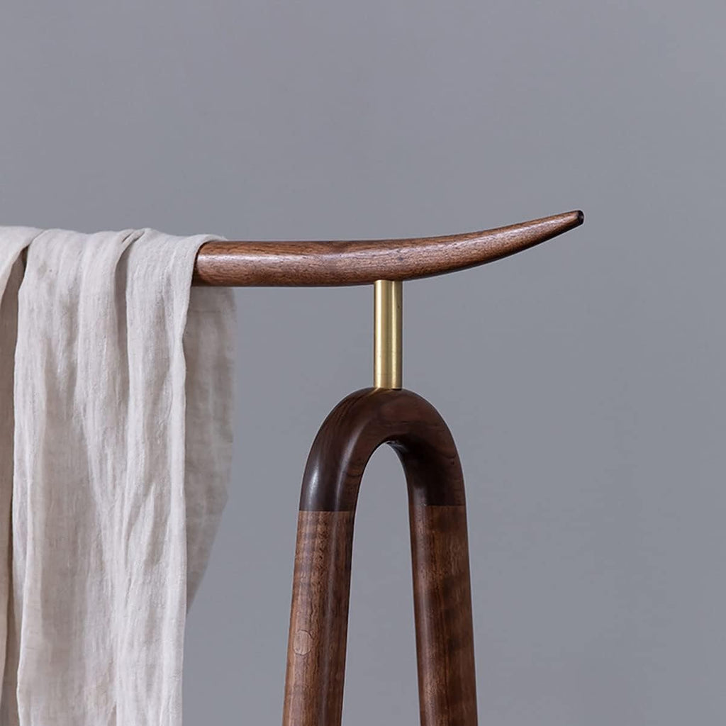 Heavy Duty Free-Standing Garment Rack, Solid Wood Clothing Rack with Hanging Rod, Multifunctional Hanging Clothes Rack