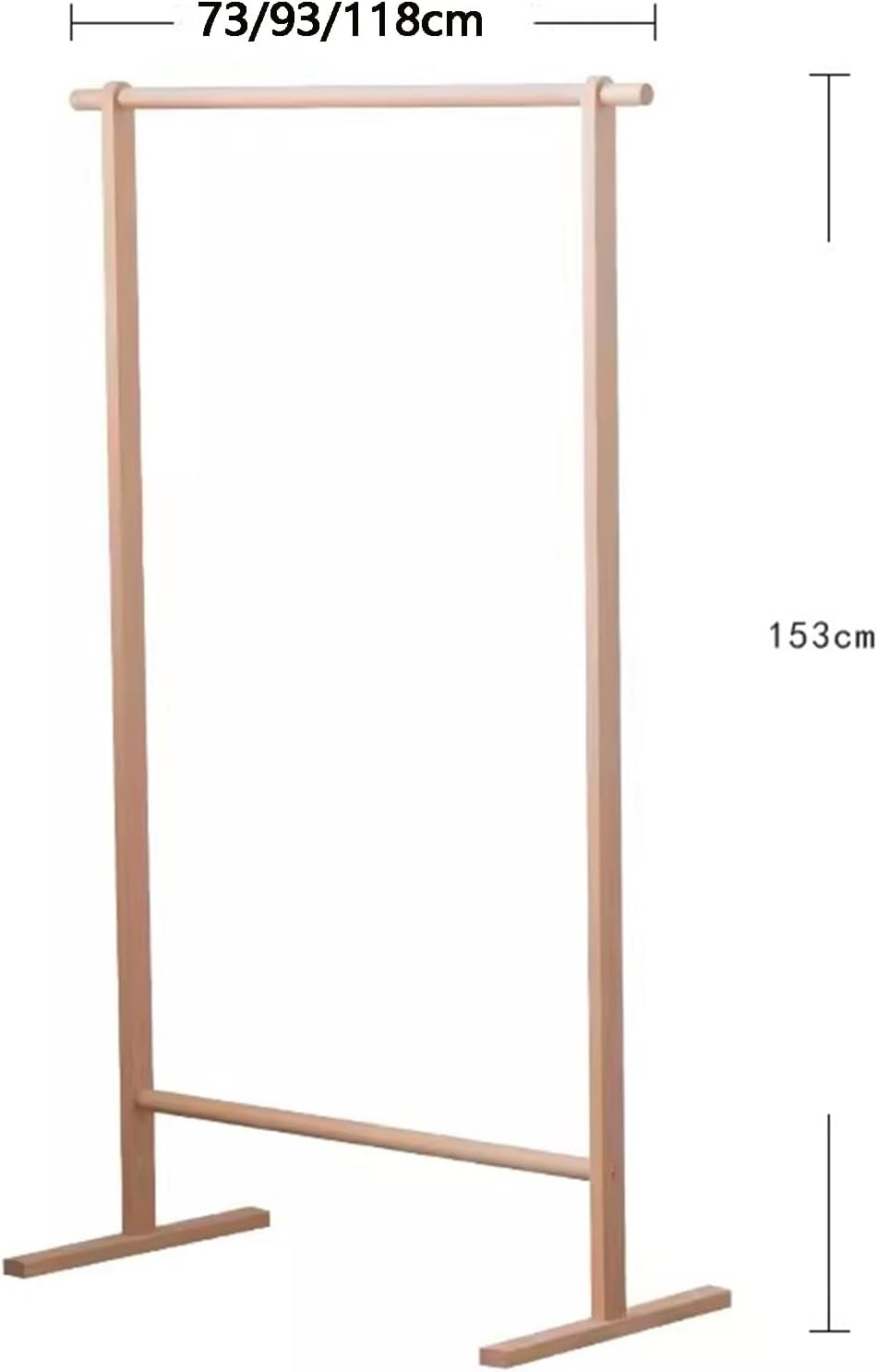 Heavy Duty Coat Rack, Garment Rack Solid Wood Clothes Rail for Hanging Clothes, Freestanding Clothing Rack for Bedrooms and Hallways, Space Saving Coat Rack, Large Capacity Clothes Organizer (73X40X