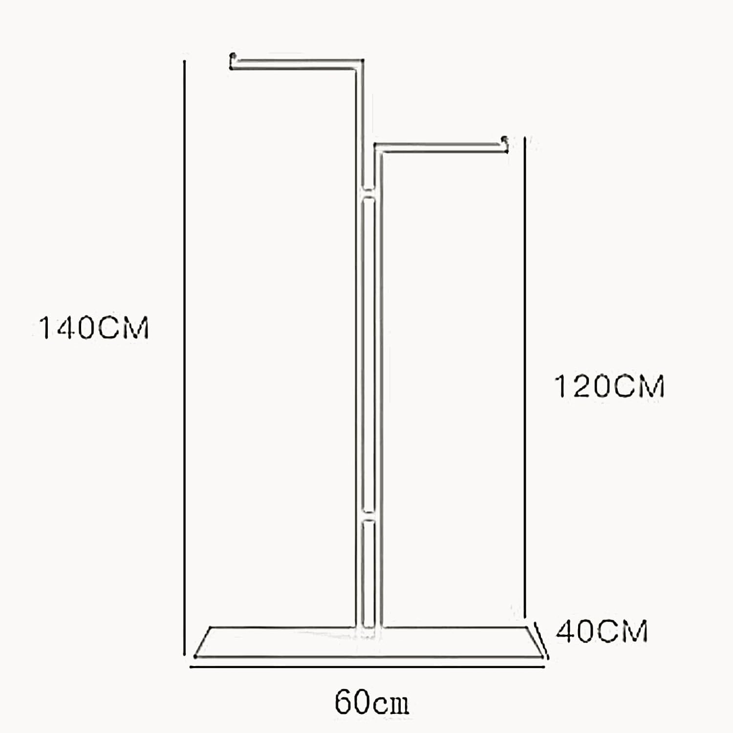 Heavy Duty Coat Rack, Garment Rack Double Rod Clothing Rack for Hanging Clothes, Freestanding Clothes Display Rack for Boutique, Heavy Duty Metal Clothes Rail for Bedroom, Space Saving (Gold)