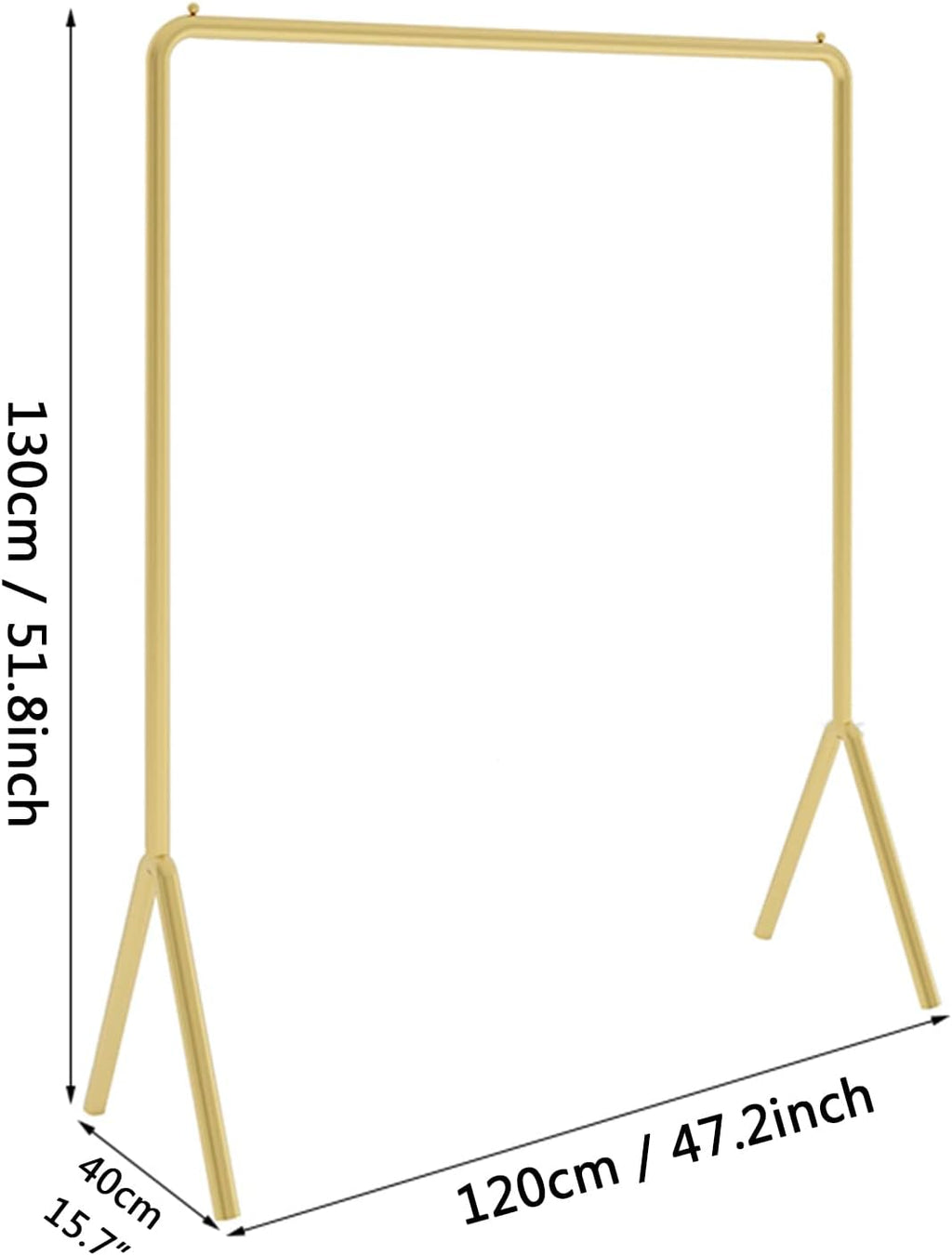 Gold Clothing Garment Rack,Simple Trending Standard Rod Display Clothing Rack,Modern Clothing Rack Free Standing Hanging Rack for Boutique Retail,Clothes St(120 * 130cm