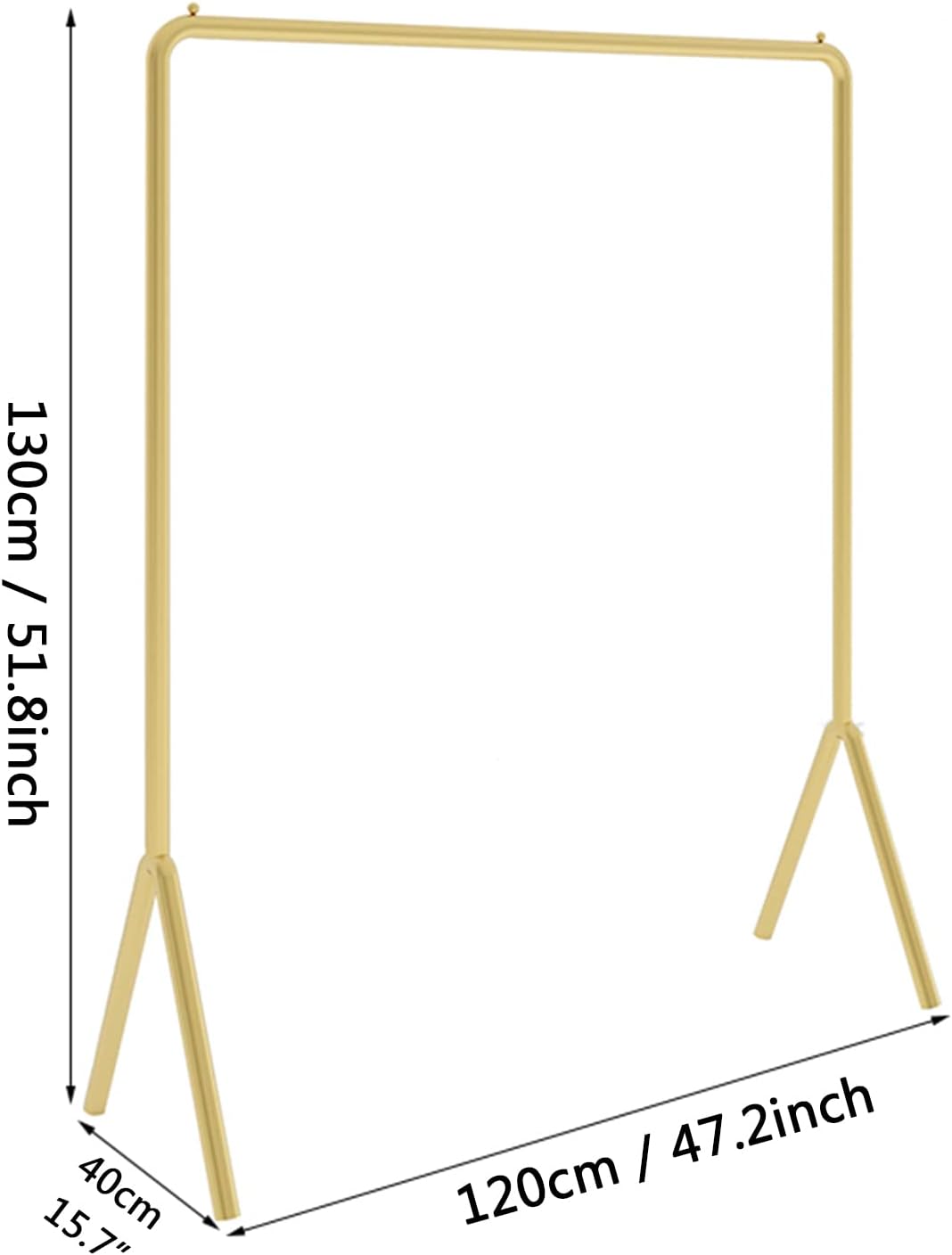 Gold Clothing Garment Rack,Simple Trending Standard Rod Display Clothing Rack,Modern Clothing Rack Free Standing Hanging Rack for Boutique Retail,Clothes St(120 * 130cm