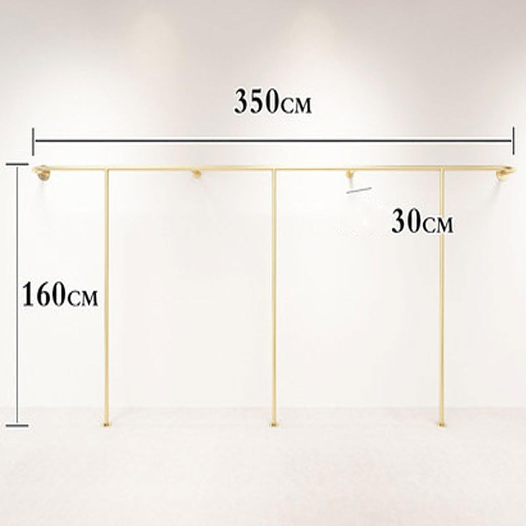 Wall Mounted Clothes Rail Modern Clothes Rack Retail Display Clothes Rack Freestanding Garment Rack Metal Coat Rack Garment Hanging Storage Rail, for Hanging Clothes (Size : 350cm)