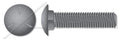 (400 pcs) 1/2'-13 X 1-1/2', Carriage Bolts, Round Head, Square Neck, Undersized Body, Full Thread, Grade 5 Steel, Plain