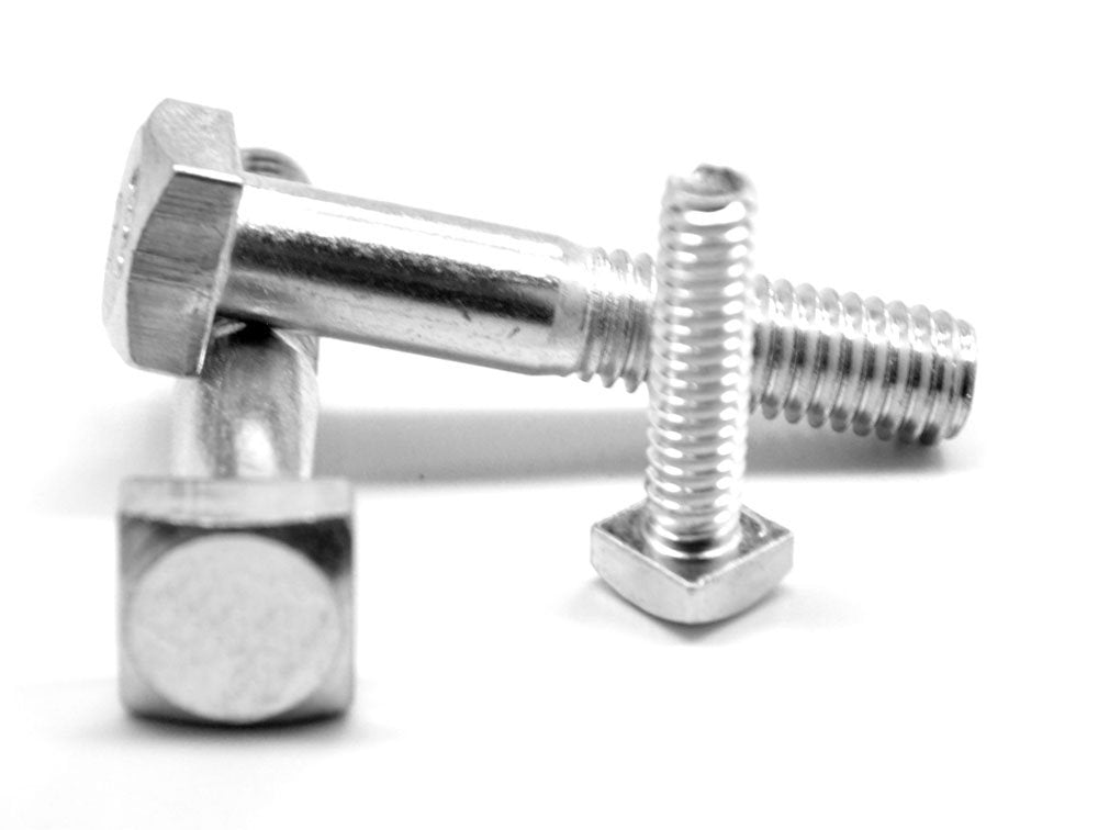 1/2'-13 x 8 A307 Grade A Square Head Machine Bolt Low Carbon Steel Zinc Plated Pk 125