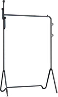 Heavy duty Garment rack Modern Metal Clothes Rail With 4 Hooks Heavy Duty Clothing Rack For Hanging Clothes Freestanding Coat Rack For Bedrooms And Boutiques Save Space Hanging (Black 80X40X172CM)