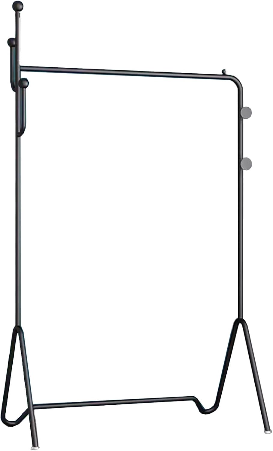 Heavy duty Garment rack Modern Metal Clothes Rail With 4 Hooks Heavy Duty Clothing Rack For Hanging Clothes Freestanding Coat Rack For Bedrooms And Boutiques Save Space Hanging (Black 80X40X172CM)