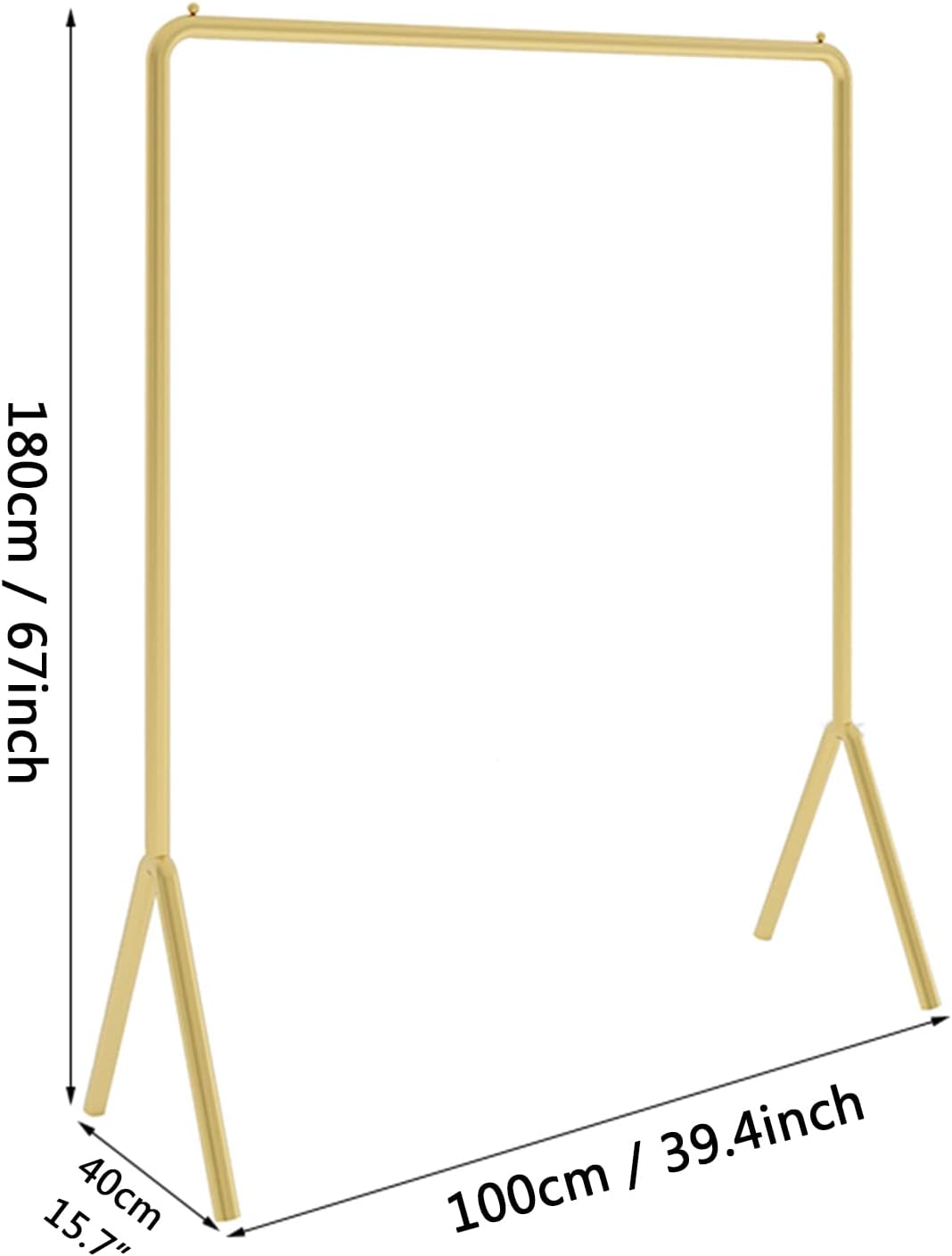 Gold Clothing Garment Rack,Simple Trending Standard Rod Display Clothing Rack,Modern Clothing Rack Free Standing Hanging Rack for Boutique Retail,Clothes St(100 * 180cm