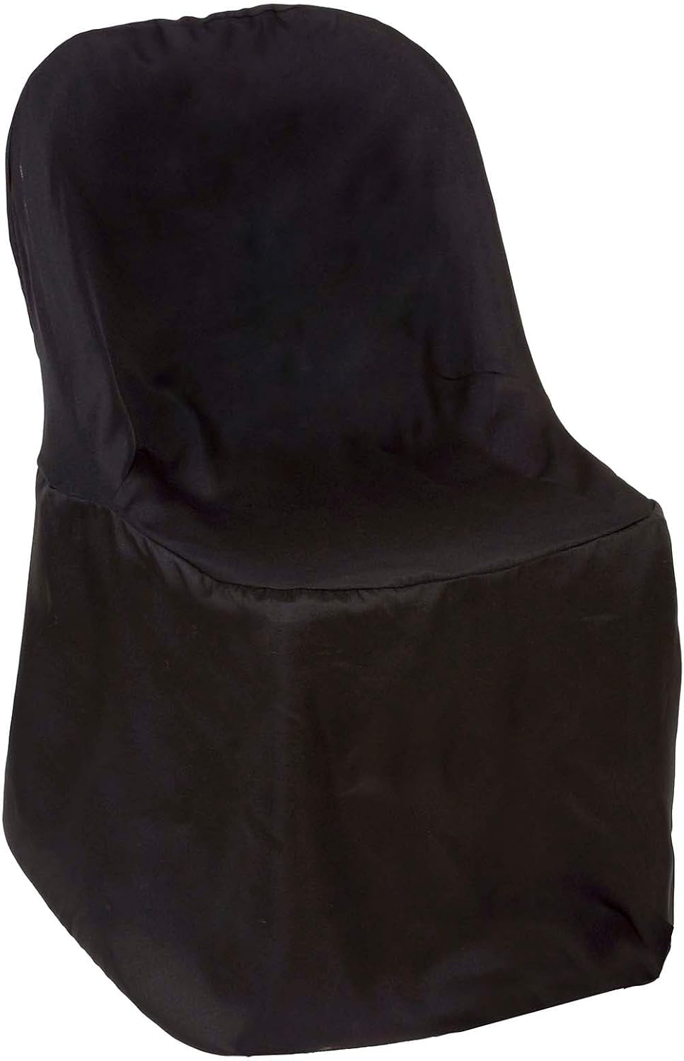 Tableclothsfactory 100 PCS Black Linen Polyester Folding Chair Cover Dinning Chair Slipcover for Wedding Party Event Banquet Catering