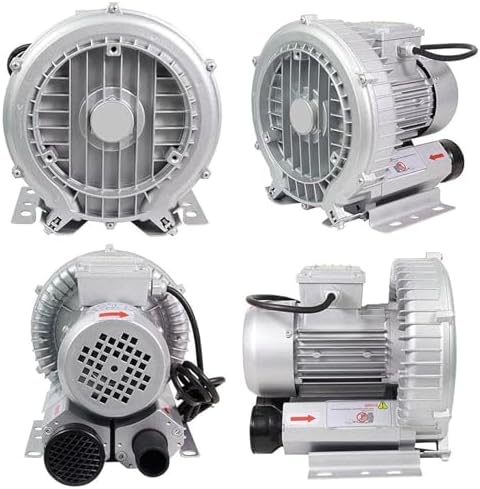 High-Pressure Regenerative Blower, 220V 50Hz Vortex Ring Vacuum Pump for Industrial Sewage Aeration, Aquarium & Fish Pond Oxygenation