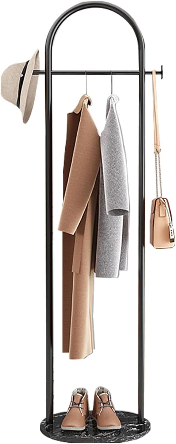 Freestanding Metal Garment Rack - Portable Clothing Storage Solution for Organizing Coats, Skirts, Shirts, and Sweaters - Perfect for Bedroom and Living Room Spaces
