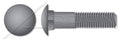 (100 pcs) 1/2'-13 X 18, Carriage Bolts, Round Head, Square Neck, Undersized Body, Part Thread, A307 Steel, Plain