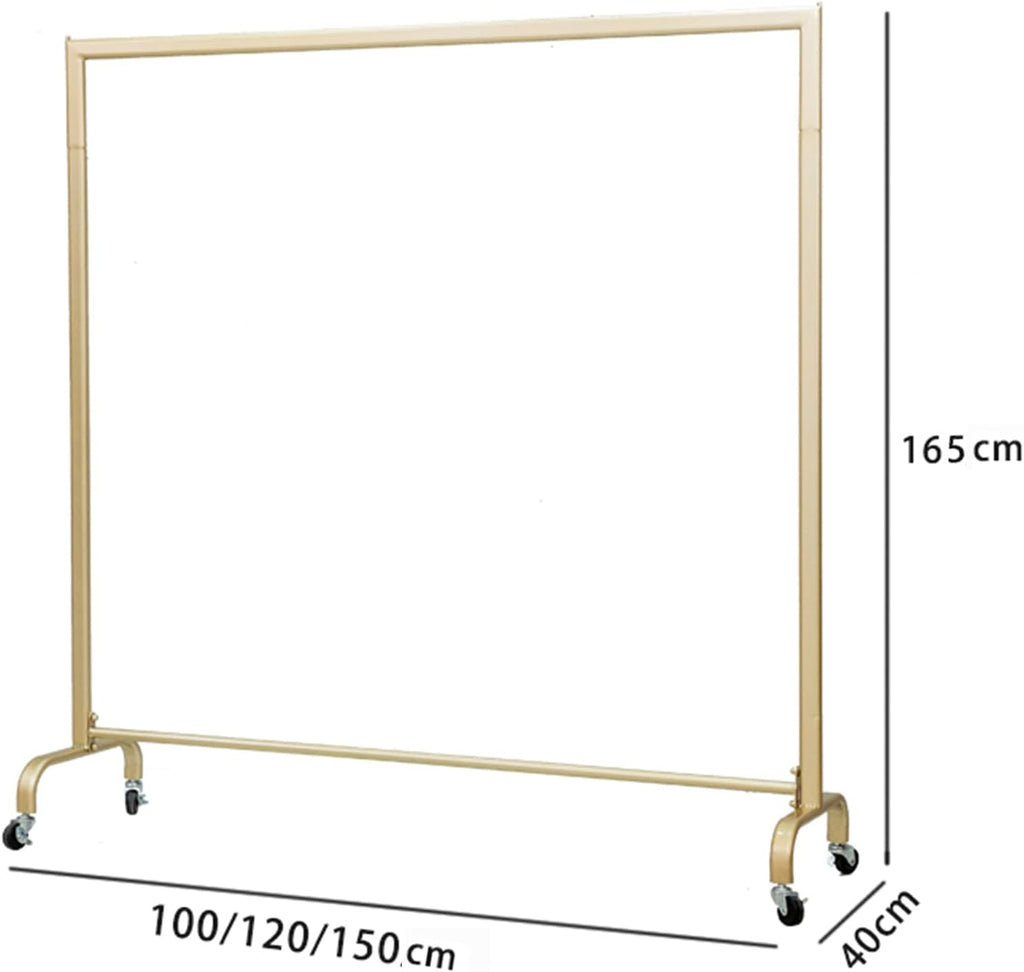 Heavy Duty Coat Rack, Garment Rack Modern Clothes Rail On Wheels, Gold Metal Clothing Rack for Hanging Clothes, Freestanding Hangers for Bedrooms and Boutiques (150X40X165CM)