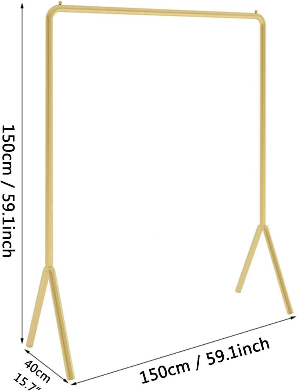 Gold Clothing Garment Rack,Simple Trending Standard Rod Display Clothing Rack,Modern Clothing Rack Free Standing Hanging Rack for Boutique Retail,Clothes St(150 * 150cm