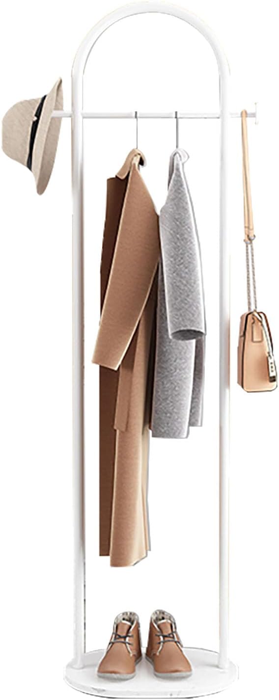 Freestanding Metal Garment Rack - Portable Clothing Storage Solution for Organizing Coats, Skirts, Shirts, and Sweaters - Perfect for Bedroom and Living Room Spaces
