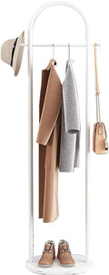 Freestanding Metal Garment Rack - Portable Clothing Storage Solution for Organizing Coats, Skirts, Shirts, and Sweaters - Perfect for Bedroom and Living Room Spaces