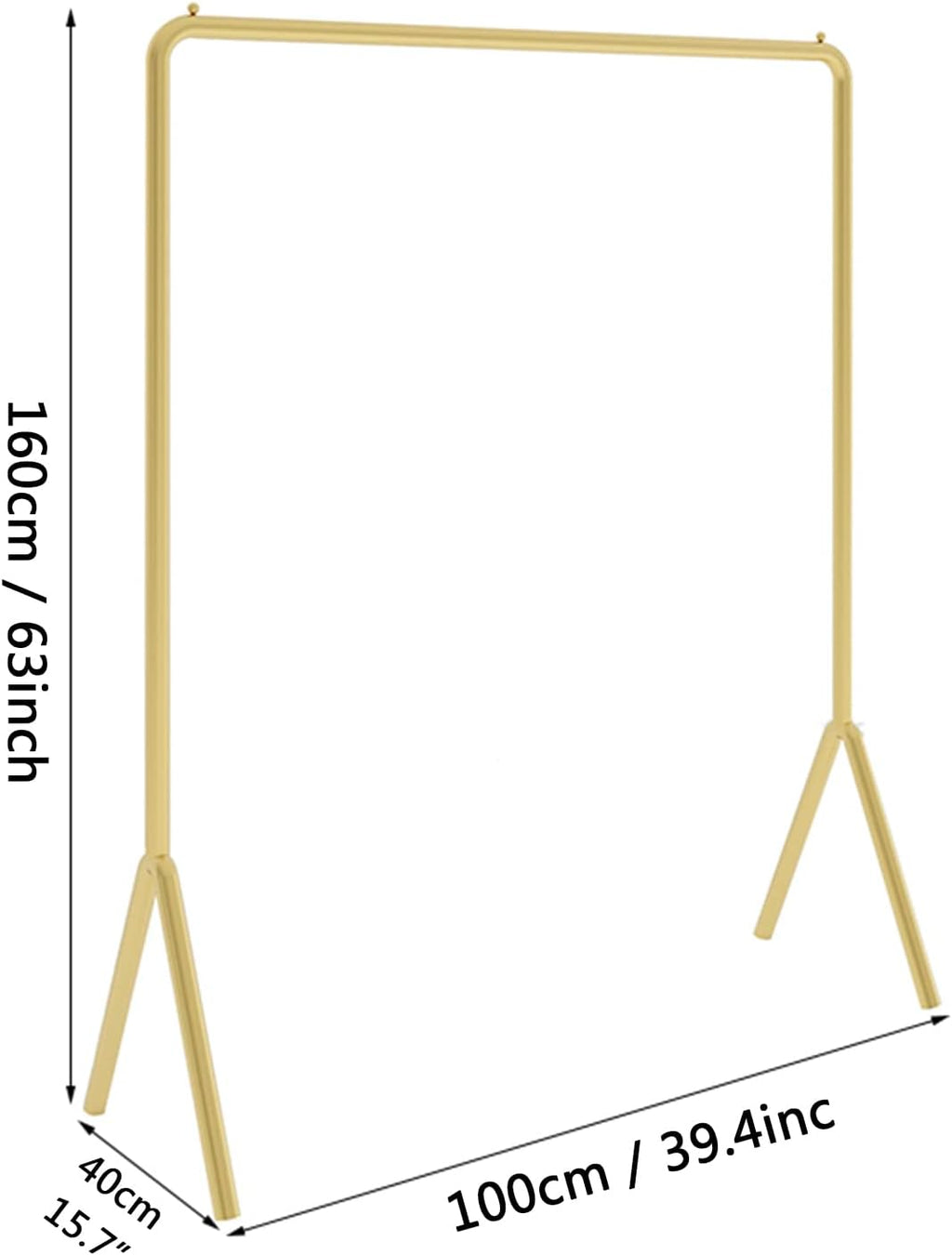 Gold Clothing Garment Rack,Simple Trending Standard Rod Display Clothing Rack,Modern Clothing Rack Free Standing Hanging Rack for Boutique Retail,Clothes St(100 * 160cm