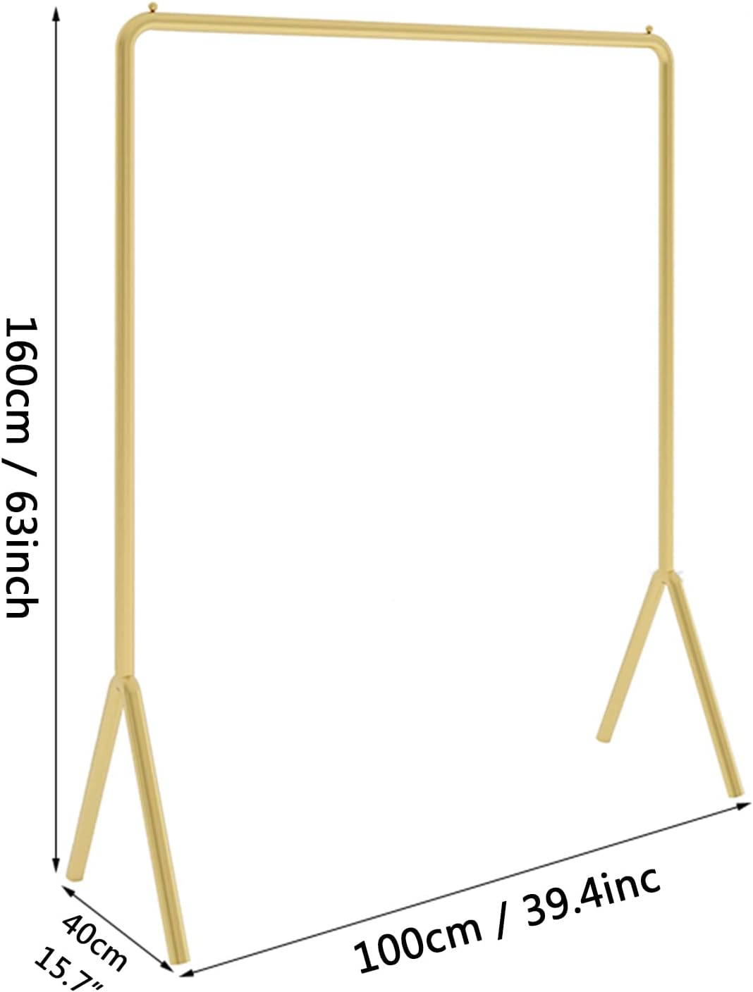 Gold Clothing Garment Rack,Simple Trending Standard Rod Display Clothing Rack,Modern Clothing Rack Free Standing Hanging Rack for Boutique Retail,Clothes St(100 * 160cm