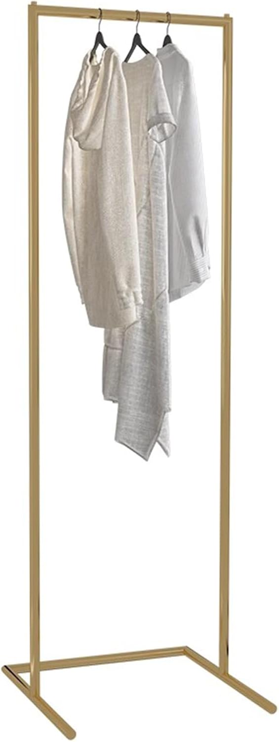 Heavy duty Garment rack Freestanding Clothing Rack For Hanging Clothes, Coats, Skirts, Heavy Duty Metal Clothes Rail, U-shaped Base, Space Saving Coat Rack For Bedroom, Retail Displa (Gold 70X36X160C