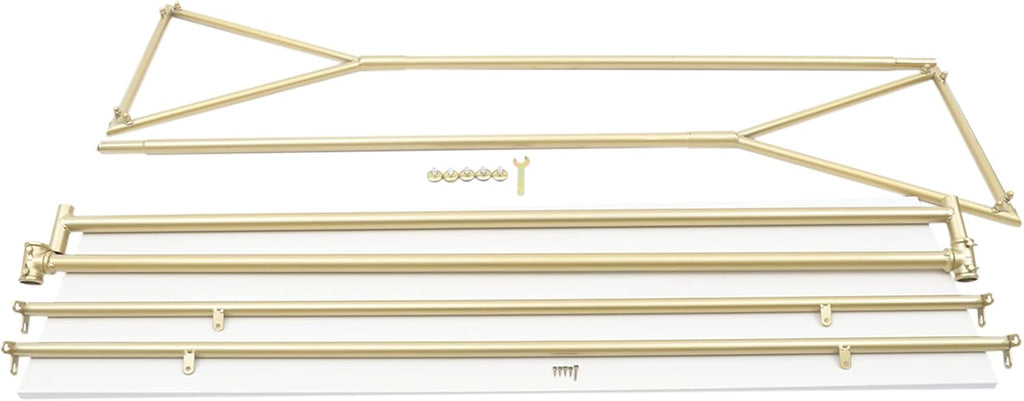 Metal Clothes Display Rack, Freestanding Garment Clothing Hanger Storage Shelf with Clothing Hanger Storage Shelf, 59x15.7x62.9 inch