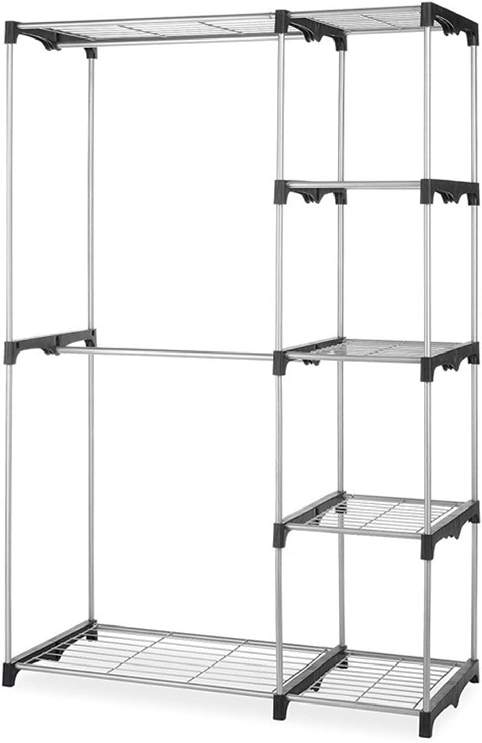 Portable Practical Five-Tier Wardrobe Clothing Garment Rack, Without Cloth Cover