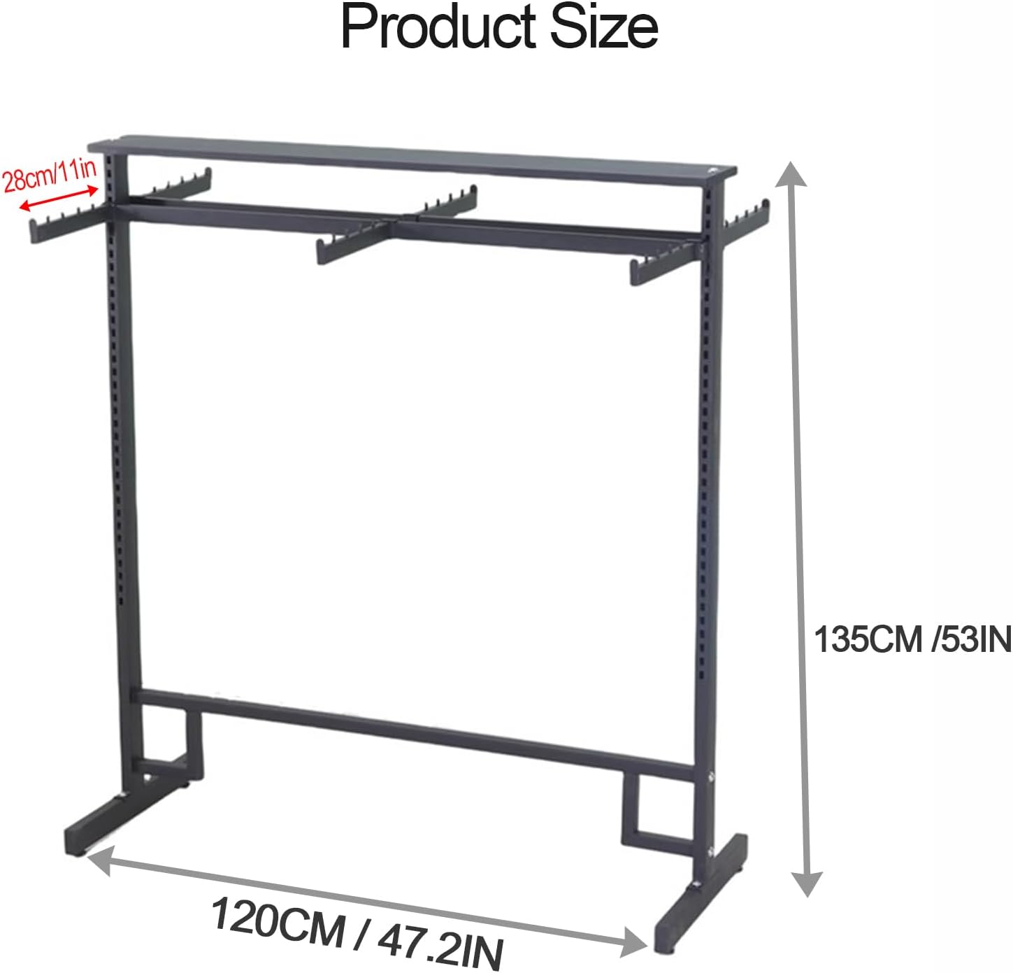 6 Arms Clothing Retail Rack for Clothing Display, Heavy Duty Garment Rack, Free Standing Metal Shirt Rack for Bedroom Retail Boutique Use,Black
