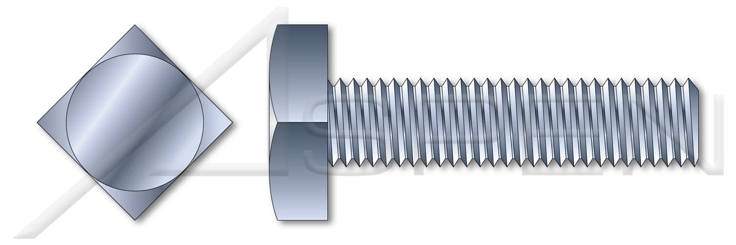 (380 pcs) 1/2'-13 X 1-1/2', Machine Bolts, Square Head, Full Thread, A307 Steel, Zinc
