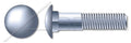 (10 pcs) 1/2'-13 X 20, Carriage Bolts, Round Head, Square Neck, Part Thread, A307 Steel, Zinc