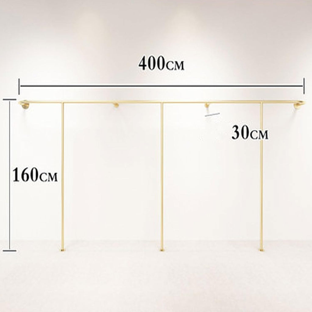 Wall Mounted Clothes Rail Modern Clothes Rack Retail Display Clothes Rack Freestanding Garment Rack Metal Coat Rack Garment Hanging Storage Rail, for Hanging Clothes (Size : 400cm)