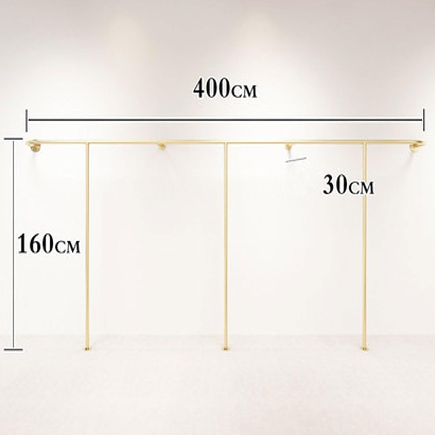 Wall Mounted Clothes Rail Modern Clothes Rack Retail Display Clothes Rack Freestanding Garment Rack Metal Coat Rack Garment Hanging Storage Rail, for Hanging Clothes (Size : 400cm)