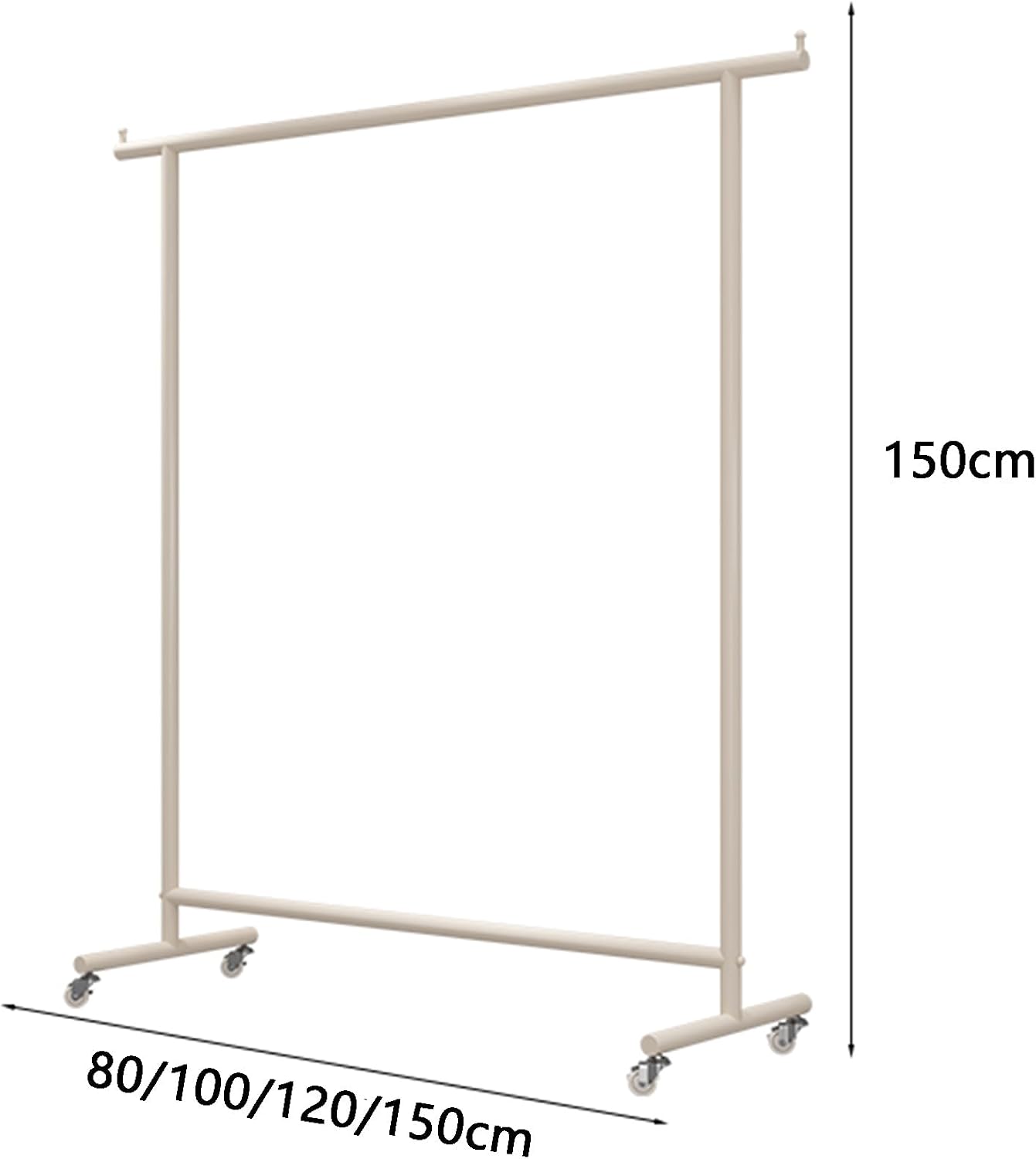 Heavy Duty Coat Rack, Garment rack Metal Clothes Rail On Wheels, Heavy Duty Clothing Rack For Hanging And Display Clothes, Freestanding Bedroom Coat Rack, Portable Clothes Organizer ( 120X40X150CM)