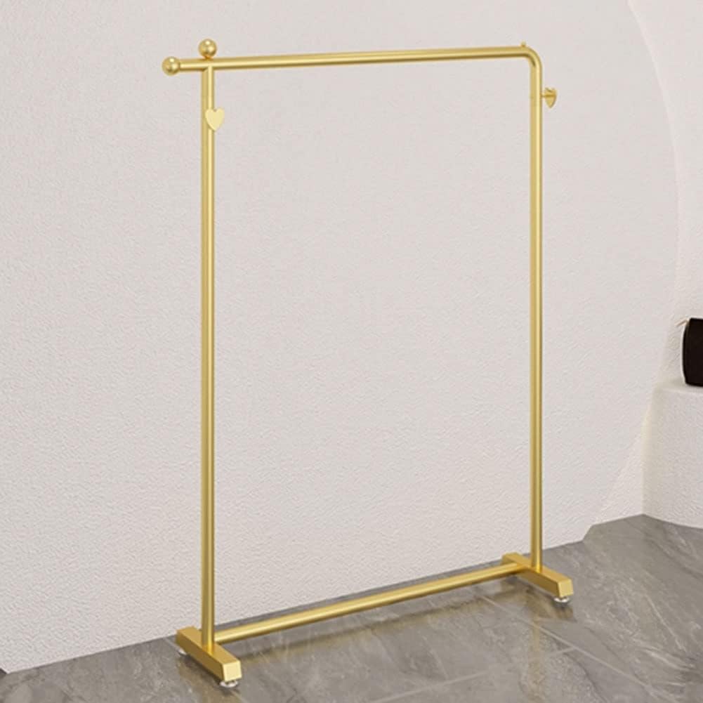 Metal Garment Rack Clothing Garment Rack Garment Rack Organizer Freestanding Hanger for Hanging Clothes, Coats, Skirts, Shirts, Sweaters, (Color : Gold, Size : 100x130cm)