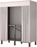 HUHJYUGE Portable Wardrobe Closet, Freestanding Clothes Garment Rack Dustproof, Sturdy Large Wardrobe Closet for Bedroom, Clothes Rack with Cover, Metal Clothing Rack, for Living Room Office