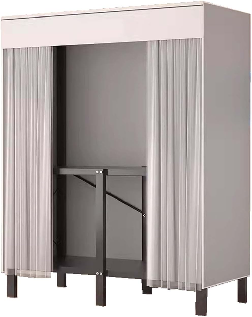 HUHJYUGE Portable Wardrobe Closet, Freestanding Clothes Garment Rack Dustproof, Sturdy Large Wardrobe Closet for Bedroom, Clothes Rack with Cover, Metal Clothing Rack, for Living Room Office