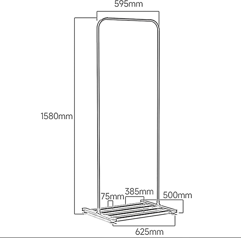 Heavy Duty Coat Rack, Garment Rack Freestanding Coat Rack Stand with Hanging Rod and Shelves, Multifunction Clothing Rack for Hanging Clothes, Metal Clothes Rail for Entryway (White)