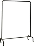 Heavy Duty Garment Rack Single-Rail Metal Clothing Rack for Bedroom, Heavy-Duty Clothes Rail On Wheels, Freestanding Retail Display Racks, Clothes Hanging Rack, Black (150X40X160CM)