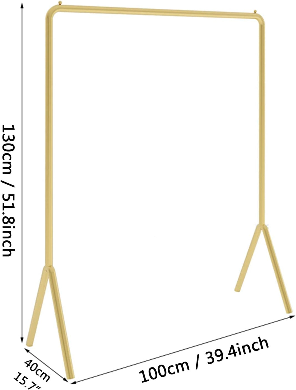 Gold Clothing Garment Rack,Simple Trending Standard Rod Display Clothing Rack,Modern Clothing Rack Free Standing Hanging Rack for Boutique Retail,Clothes St(100 * 130cm