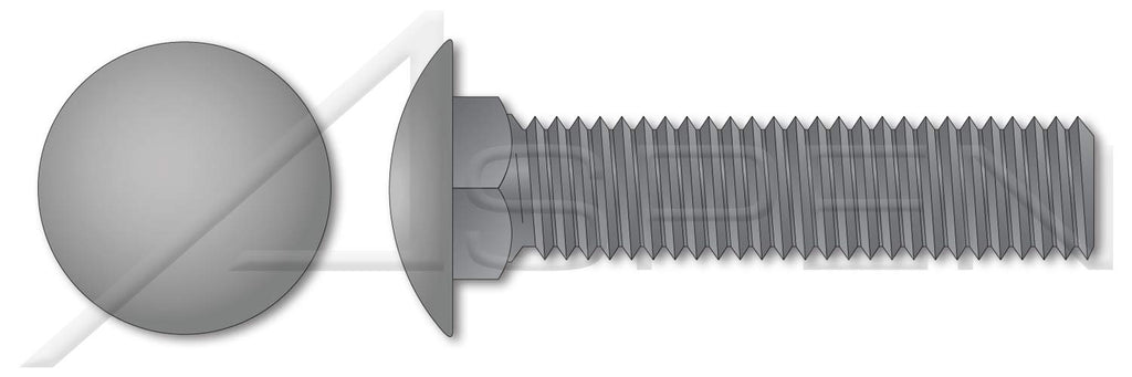 (275 pcs) 1/2'-13 X 2-1/2', Carriage Bolts, Round Head, Square Neck, Full Thread, A307 Steel, Plain