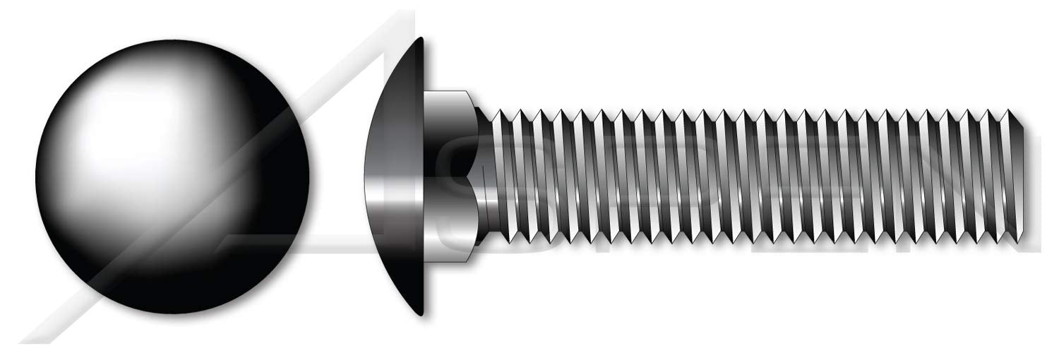 (100 pcs) 1/2'-13 X 3, Carriage Bolts, Round Head, Square Neck, Full Thread, A307 Steel, Black Oxide