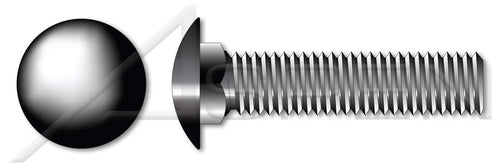 (100 pcs) 1/2'-13 X 3, Carriage Bolts, Round Head, Square Neck, Full Thread, A307 Steel, Black Oxide