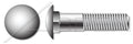 (75 pcs) 1/2'-13 X 7, Carriage Bolts, Round Head, Square Neck, 6' Thread Length, Stainless Steel