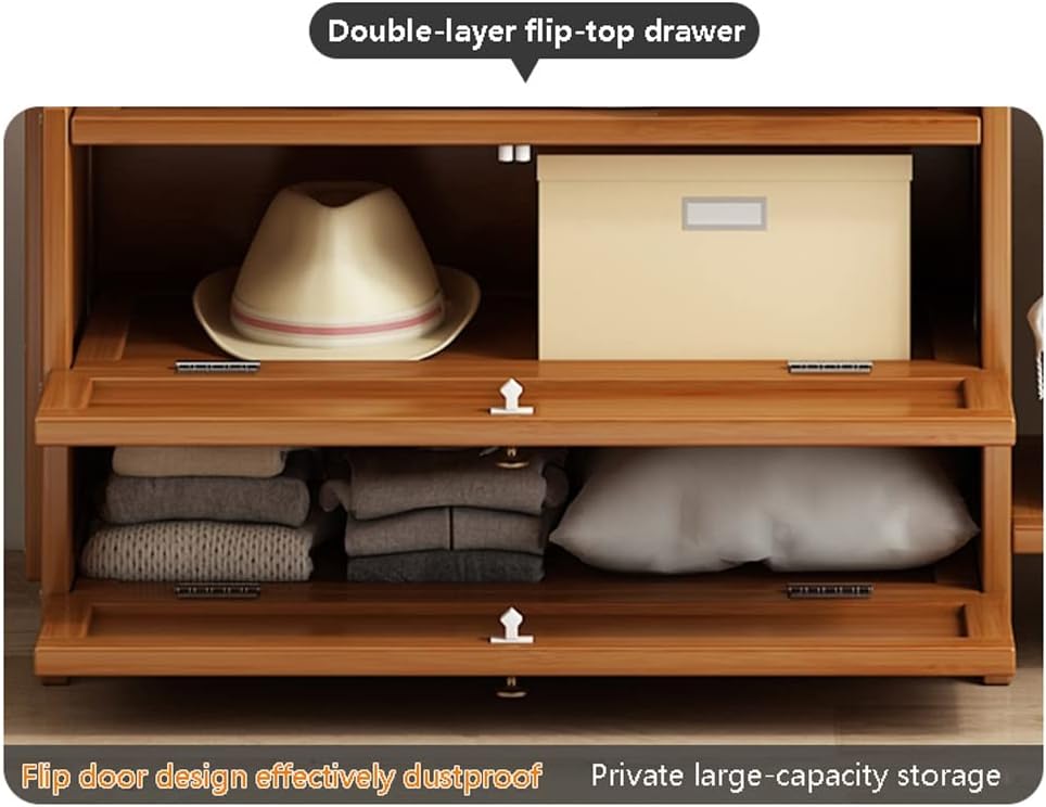 Wooden Coat Stand, Free-Standing Garment Rack, Clothings Organizer, Storage Shoe Rack, 80X30X138CM