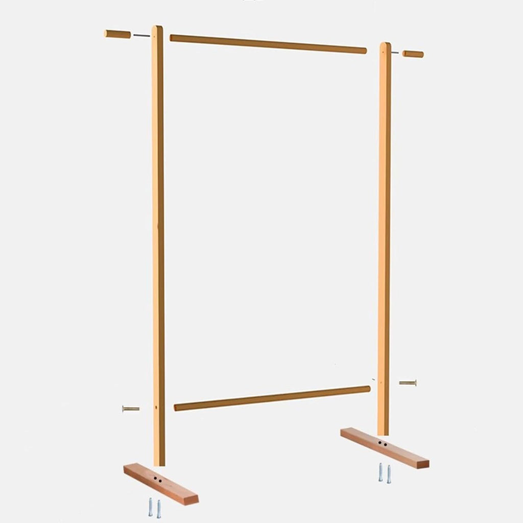 Heavy Duty Coat Rack, Garment Rack Solid Wood Clothes Rail for Hanging Clothes, Freestanding Clothing Rack for Bedrooms and Hallways, Space Saving Coat Rack, Large Capacity Clothes Organizer (73X40X