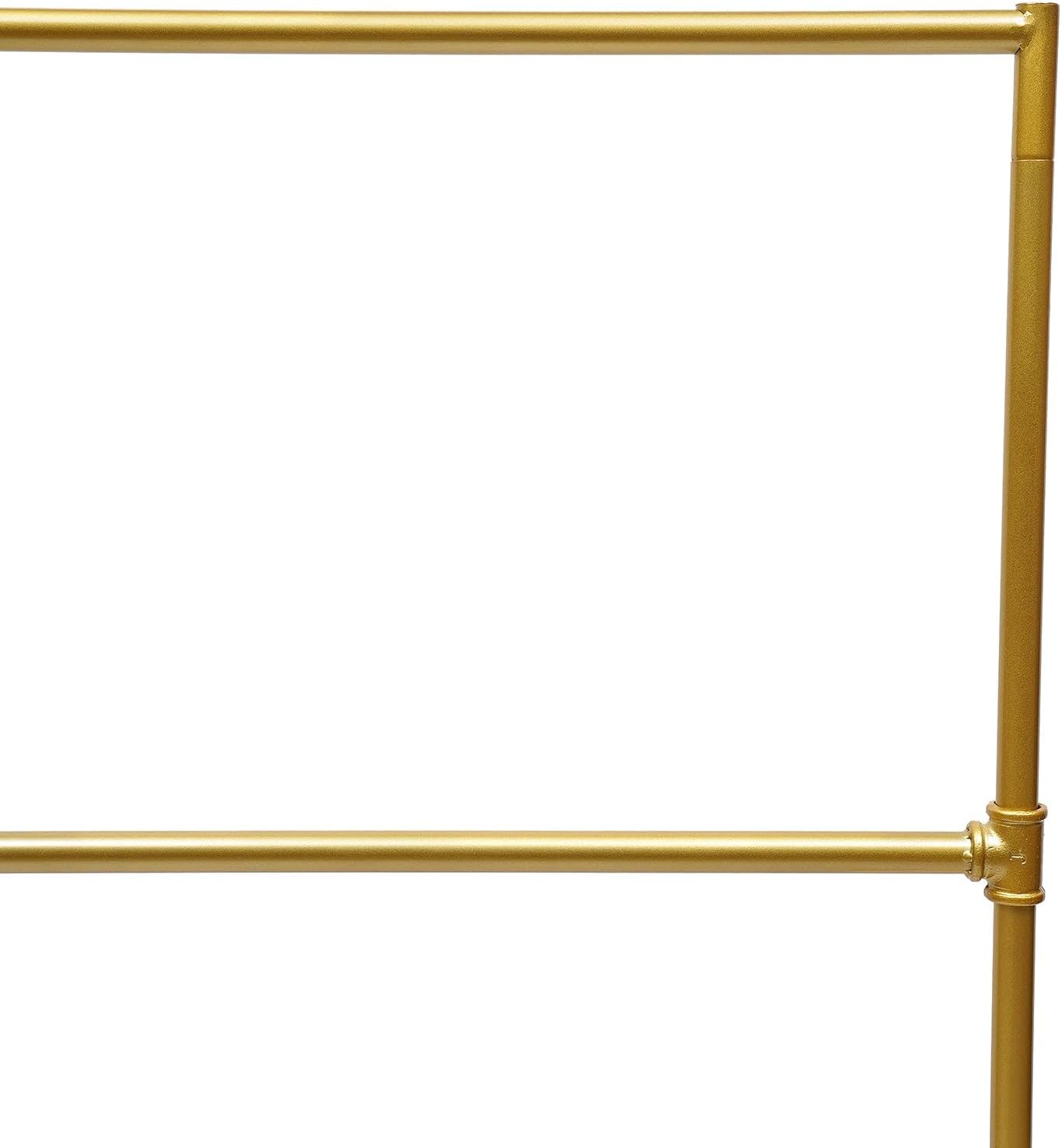 Portable Iron Durable 2 Tier Clothes Rack Retro Freestanding Gold Garment Rack For Hanging Shirts Coats Suits Pants 47.2x15.7x62.9 Inch Gold