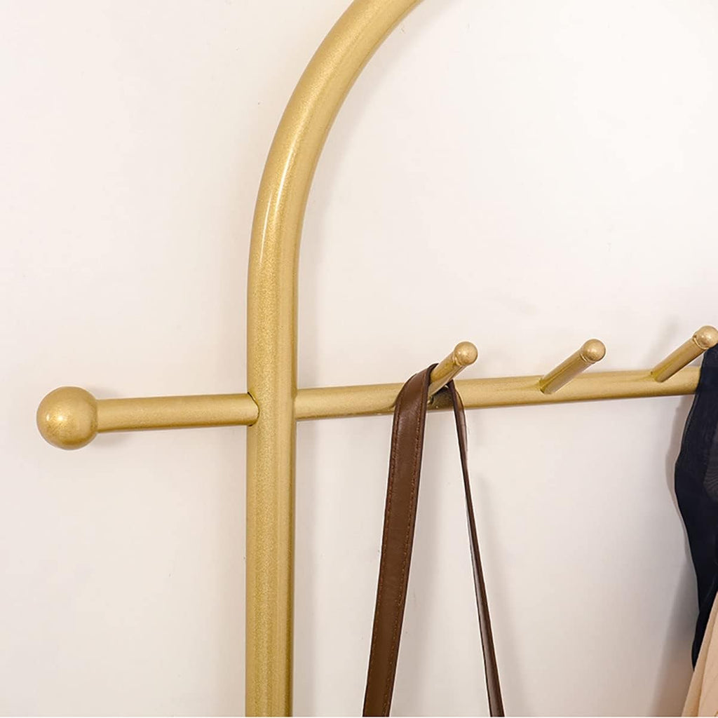 Heavy Clothes Rails Freestanding Garment Rack With 6 Hooks Coat Rack With Shoe Shelf Bench Hat Bag Hall Tree Hanger For Narrow Hallway And Bedroom/Light Gray/100Cm (Orange 100Cm)