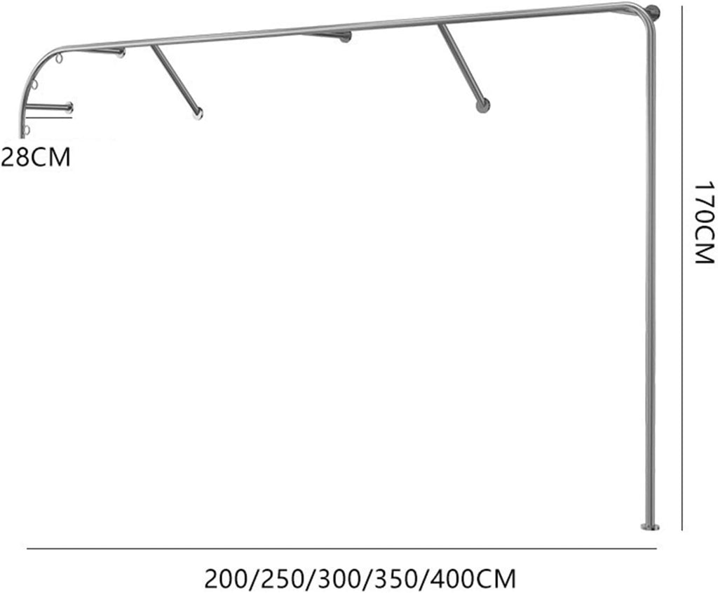 Clothing Display Rack Garment Rack Heavy Duty Garment Racks,Free Standing Coat Hanger,Clothing Display Rack,Wall Mounted Commercial Metal Clothes Rail Suita(One Color-200cm