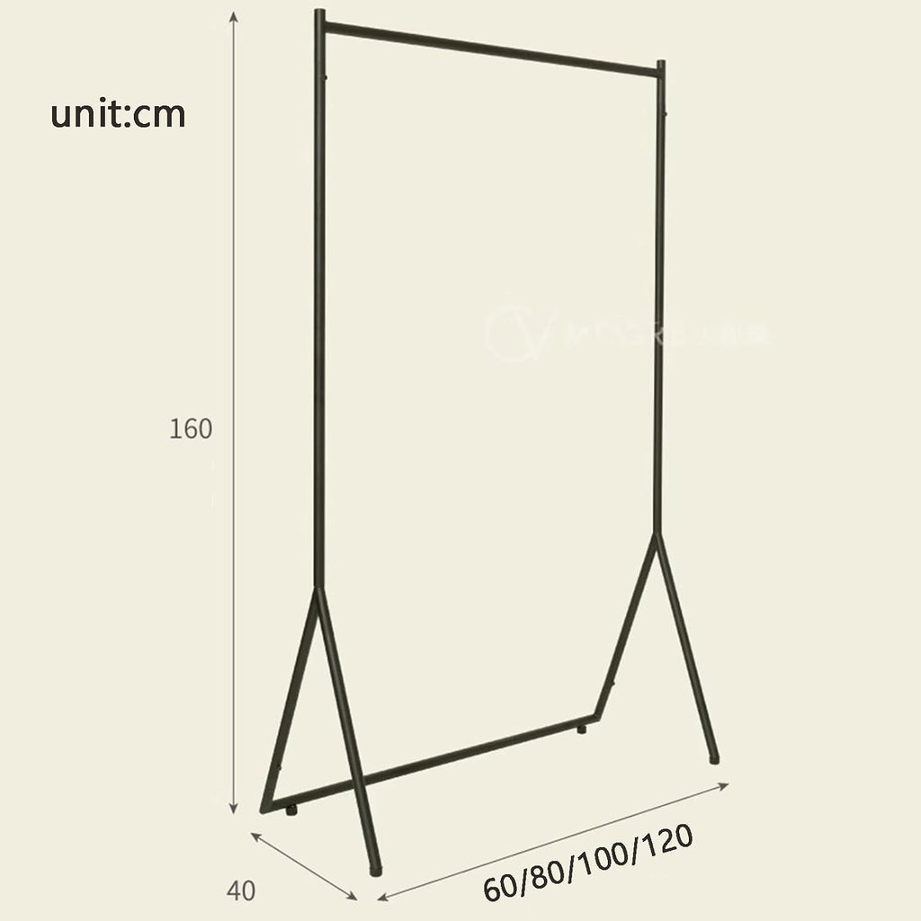 Heavy Duty Coat Rack, Garment rack Heavy Duty Clothing Rack For Hanging Clothes Commercial Grade Black Metal Clothes Hanging Rail Freestanding Single Rod Coat Hanger For Bedrooms ( 100x40x160CM)