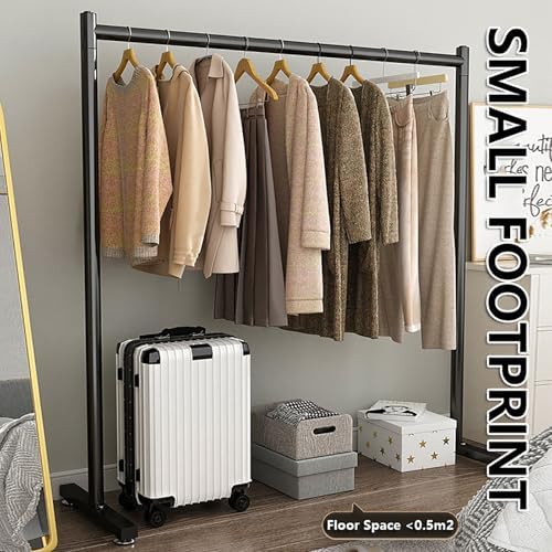 Heavy Duty Freestanding Clothes Hanger - Sturdy Metal Garment Rack with Adjustable Feet for Coat and Dress Shirt Storage in Hall，Gold 100 * 150cm